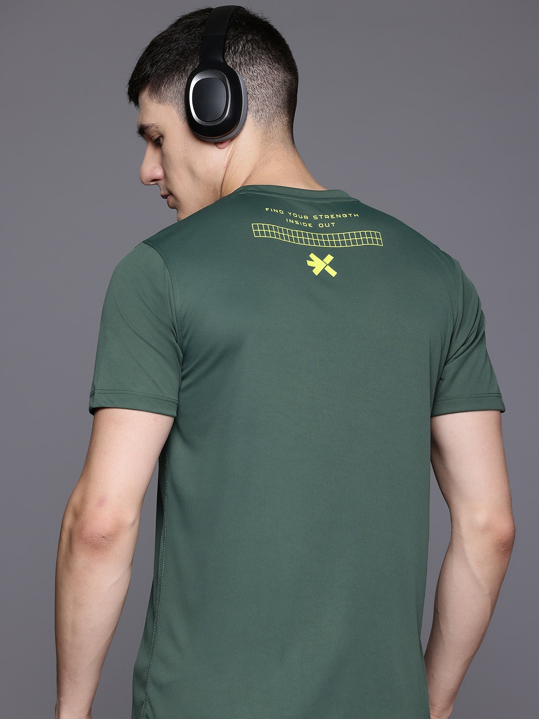 

HRX by Hrithik Roshan Typography Printed Training T-shirt, Green