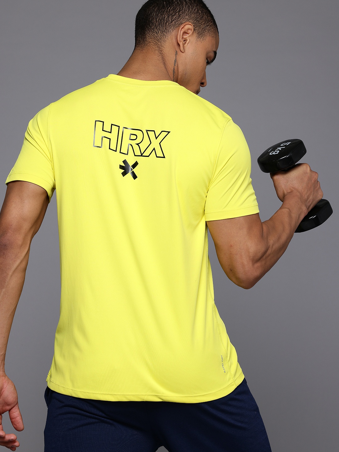 

HRX by Hrithik Roshan Printed Rapid-Dry Training T-shirt, Fluorescent green