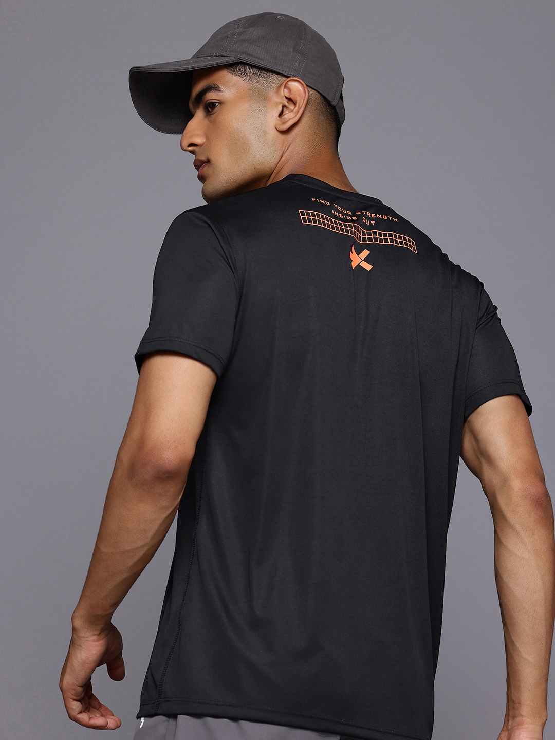 

HRX by Hrithik Roshan Typography Print Training T-shirt, Black