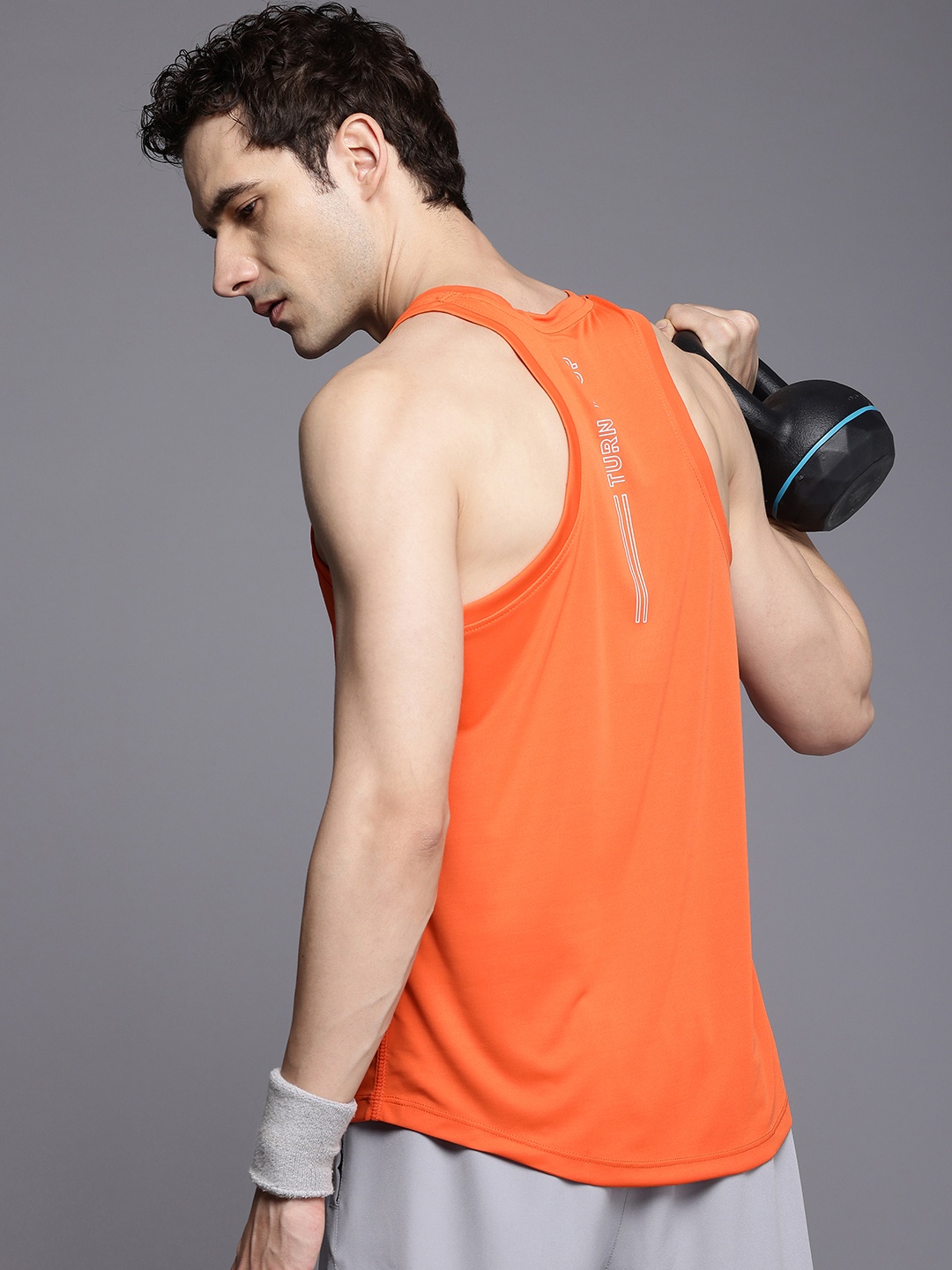 

HRX by Hrithik Roshan Typography Printed Rapid-Dry Training T-Shirt, Orange