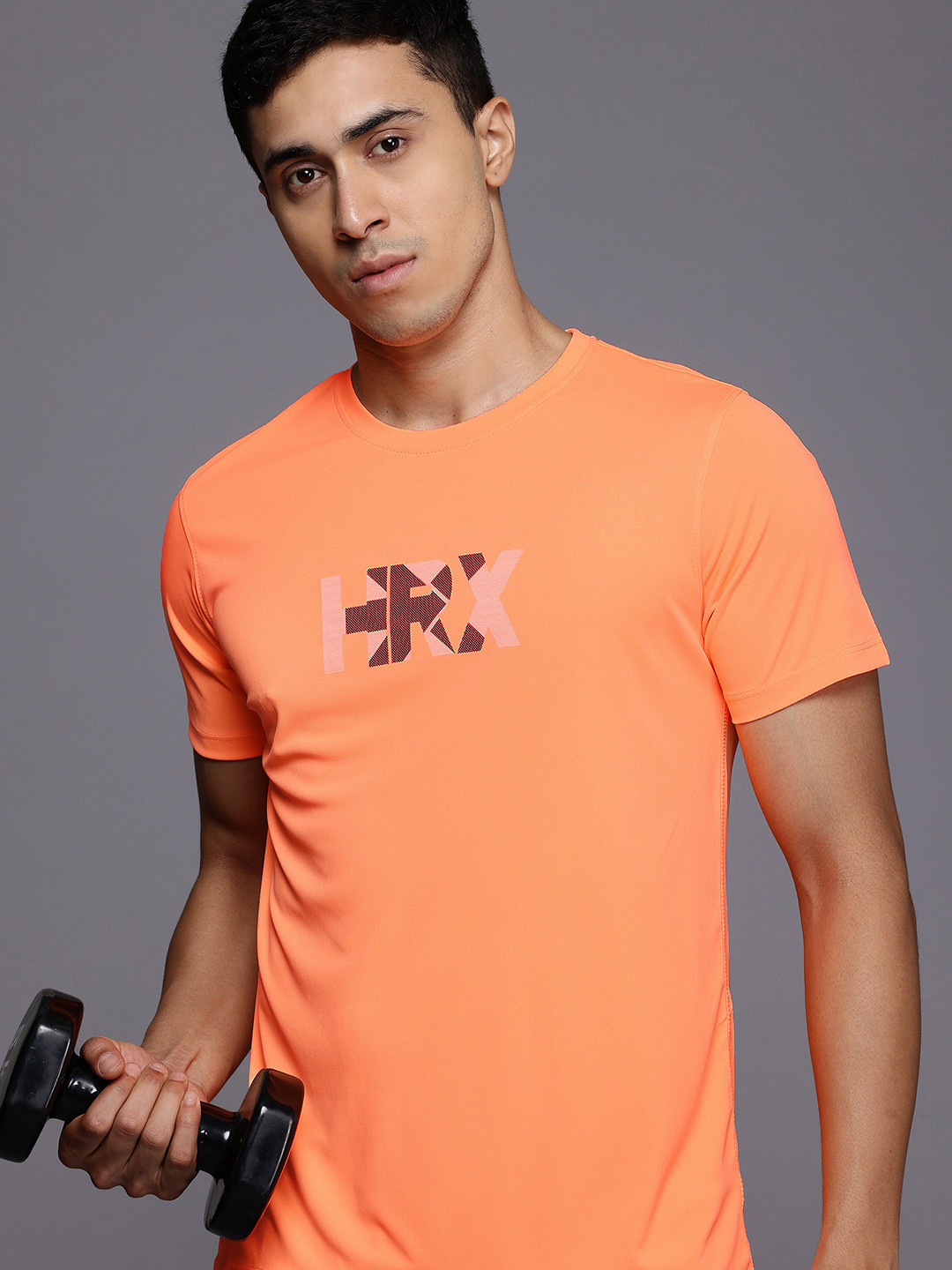 

HRX by Hrithik Roshan Rapid-Dry Training T-shirt, Orange