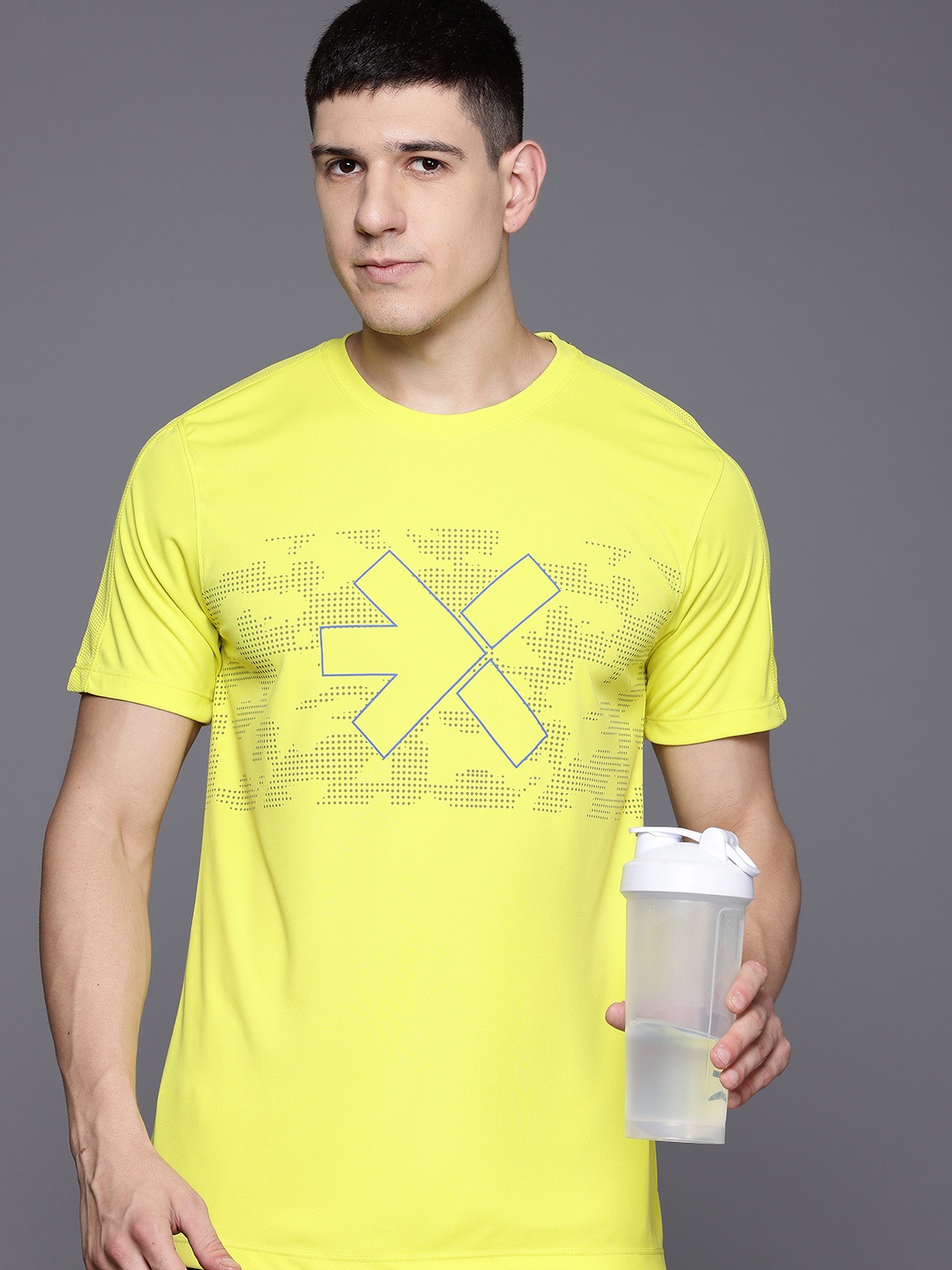 

HRX by Hrithik Roshan Rapid-Dry Printed Training T-shirt, Yellow