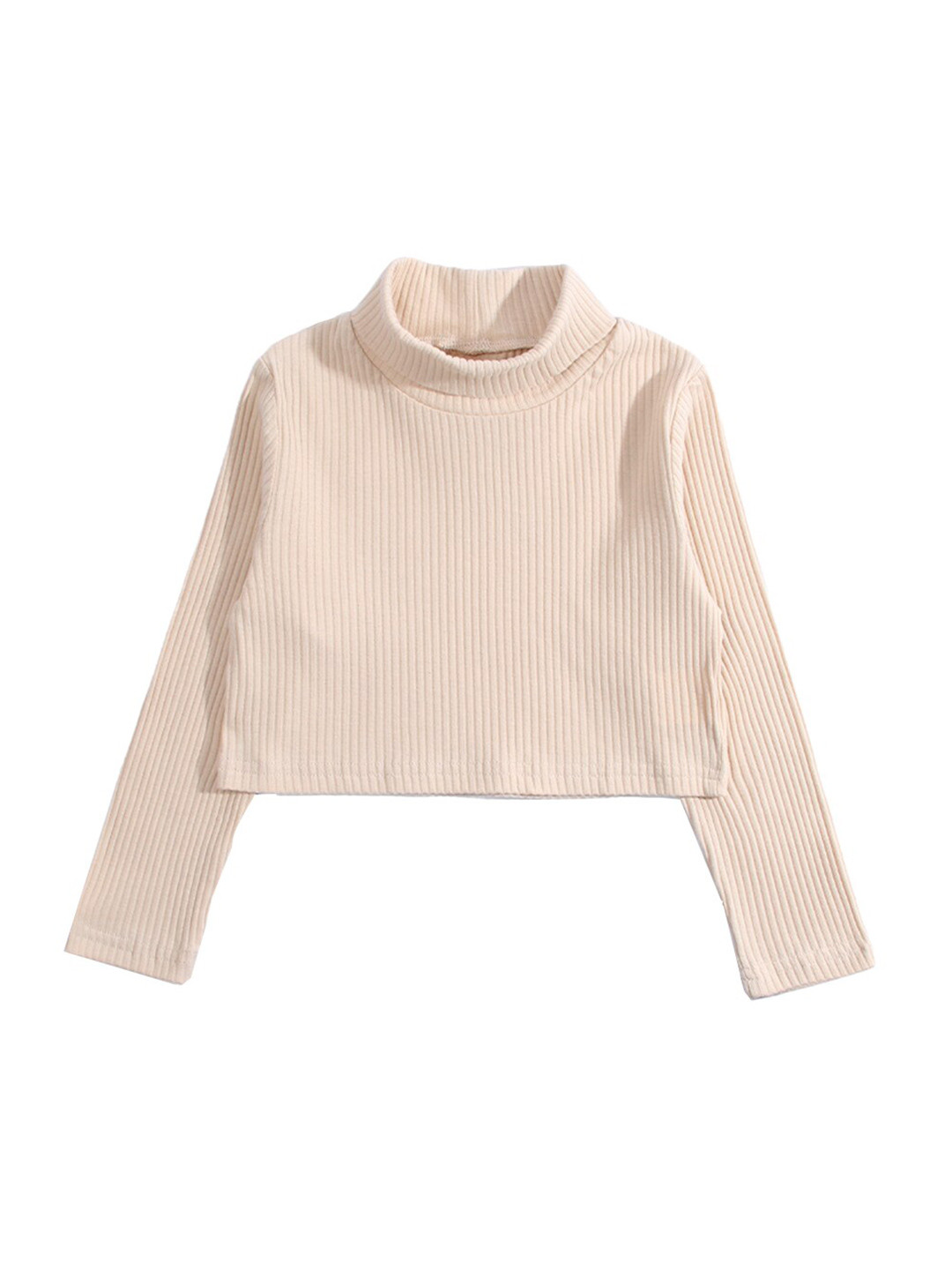 

StyleCast x Revolte Girls Mock Neck Cotton Crop Pullover, Beige