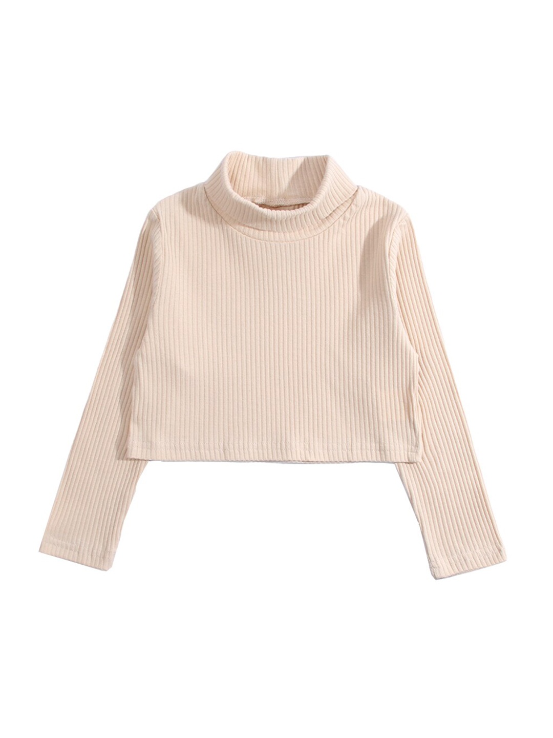 

StyleCast x Revolte Infant Girls Mock Collar Cotton Crop Pullover, Brown