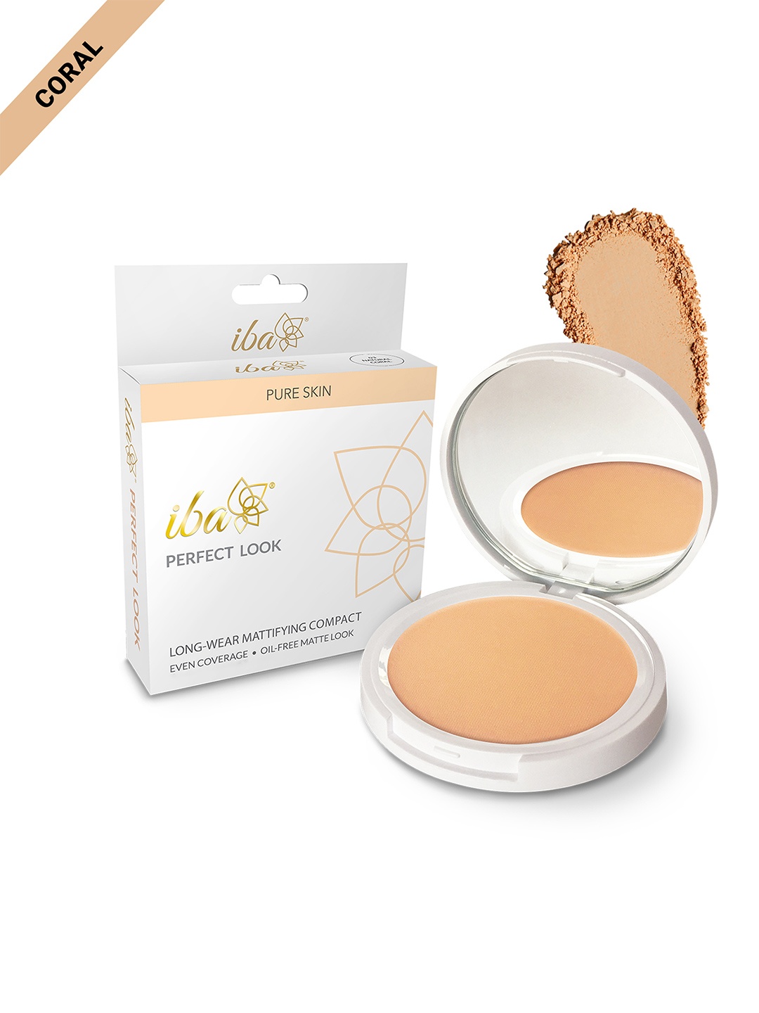 

Iba Pure Skin Perfect Look Long Wear Mattifying Compact 9g - Natural Coral 03, Beige