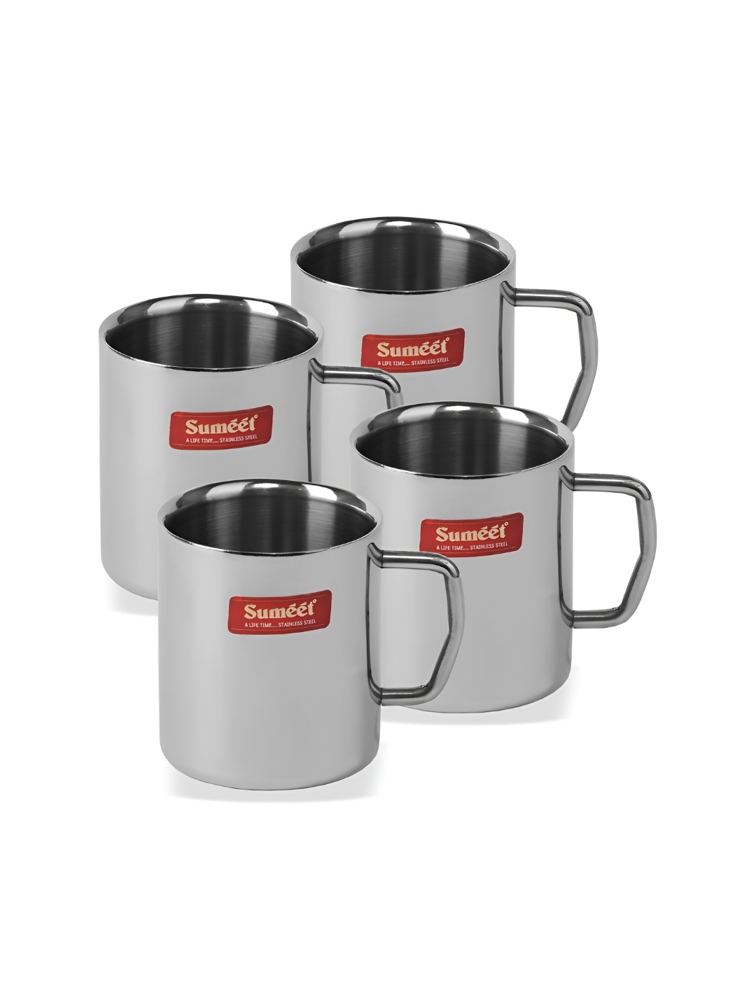 

Sumeet 4 Pcs Stainless Steel Matte Cups Set