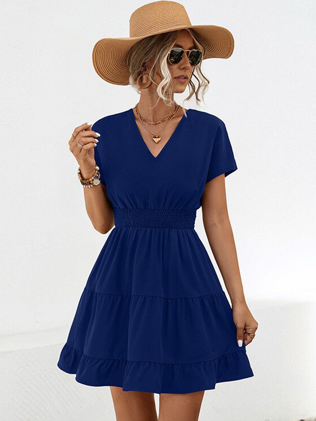 

StyleCast x Revolte Fit & Flare Mini Dress, Navy blue