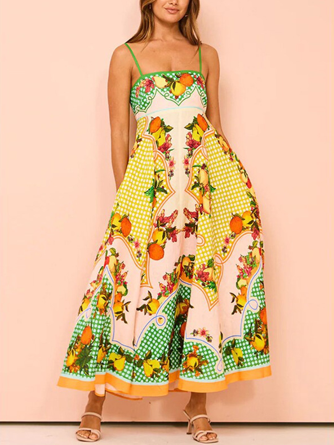 

StyleCast x Revolte Floral Printed Fit & Flare Maxi Dress, Yellow