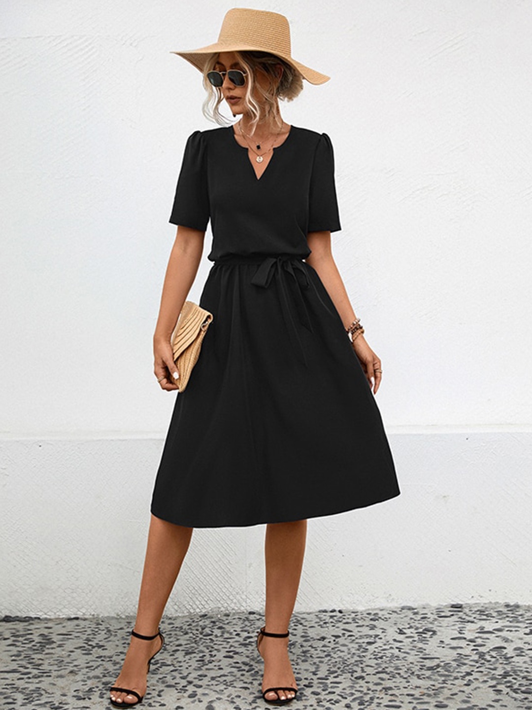 

StyleCast x Revolte A-Line Midi Dress, Black