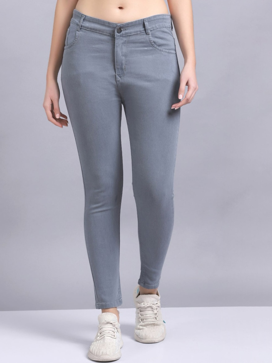 

BAESD Girls Skinny Fit Mid-Rise Clean Look Stretchable Jeans, Grey
