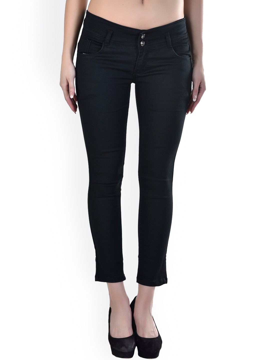 

BAESD Girls Skinny Fit Clean Look Cotton Cropped Jeans, Black