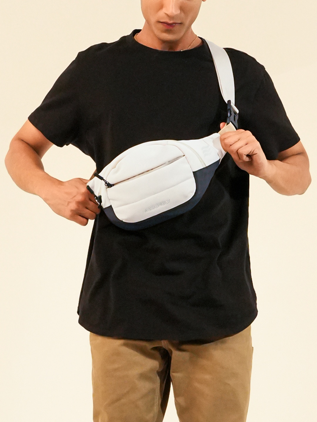 

Assembly Unisex Cross Body Fanny Pack Waist Pouch, Cream