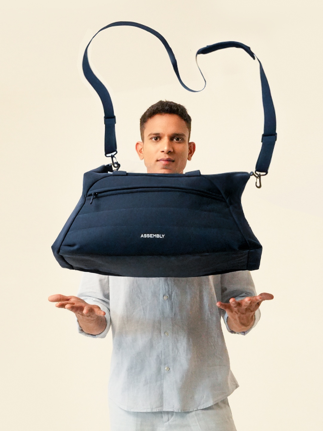

Assembly Unisex Premium Polyester Overnighter Duffle Bag 45L, Blue