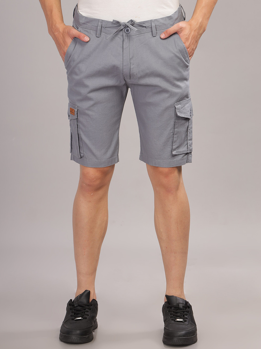 

PAUL STREET Men Mid-Rise Slim Fit Cargo Shorts, Blue