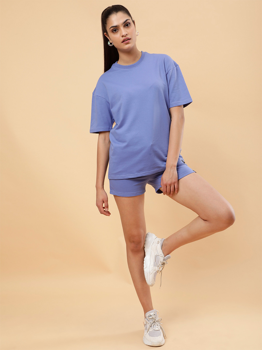 

PockMAN Loose Fit T-Shirt With Shorts Sports Co-Ords, Blue