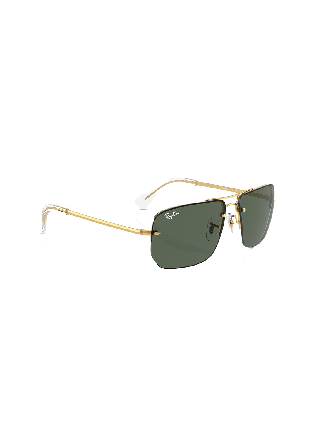 

RAY-BAN Unisex UV Protected Green Lens Irregular Sunglasses - 0RB3738I001/7159