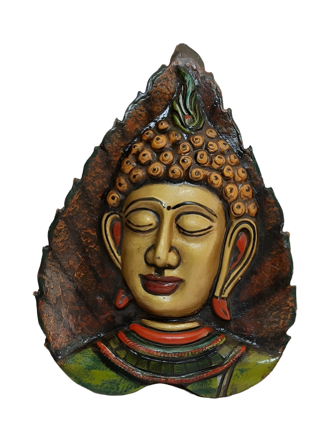 

INDIA MEETS INDIA Brown Lord Buddha Wooden Wall Hanging