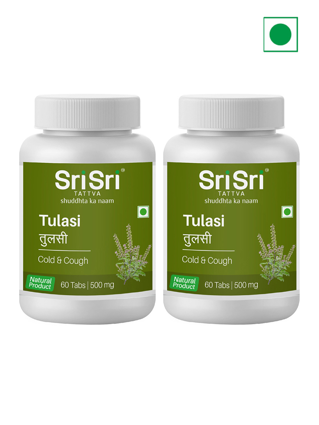 

Sri Sri Tattva Set Of 2 Tulasi For Cold & Cough 500mg - 60 Tablets, Na