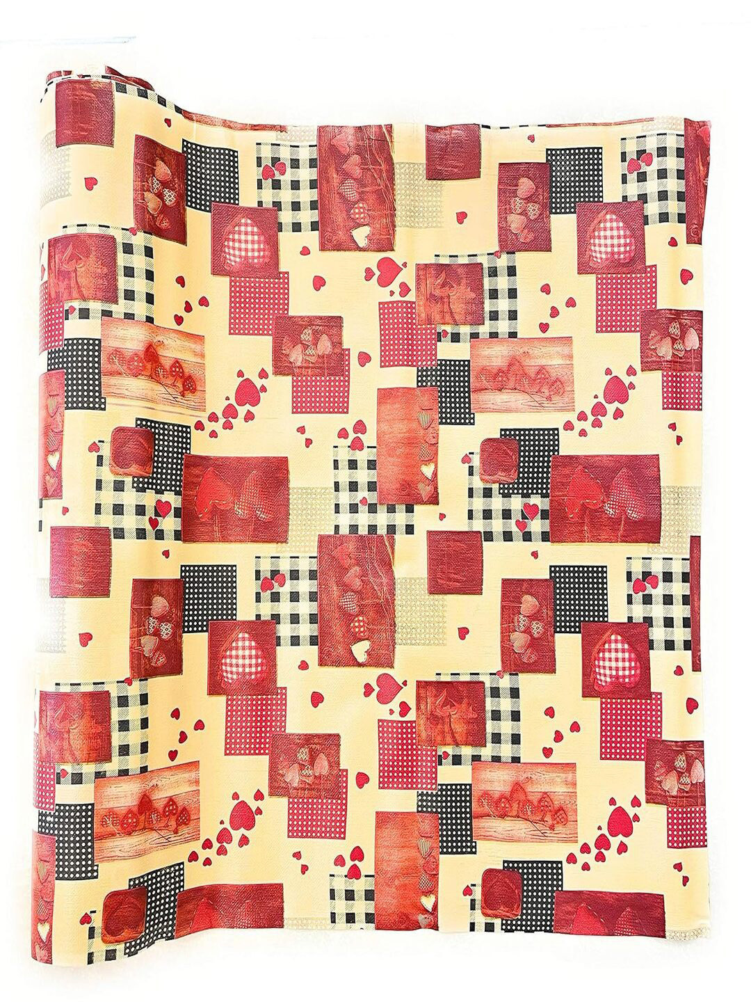 

CASA-NEST Brown & Red Printed Water Resistant Fashion Shelf Liner Organiser