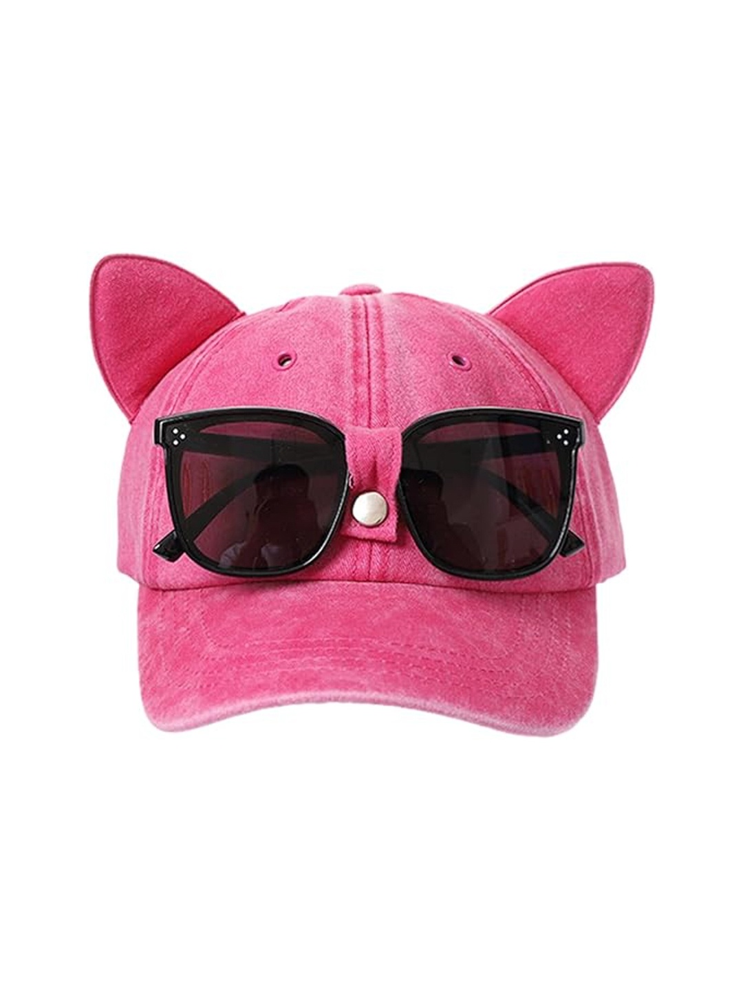 

Babymoon Kids Self Designed Baseball Cap with Sunglasses, Pink