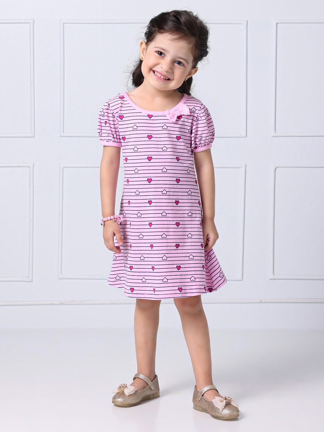 

Hola Bonita Girls Print A-Line Dress, Pink