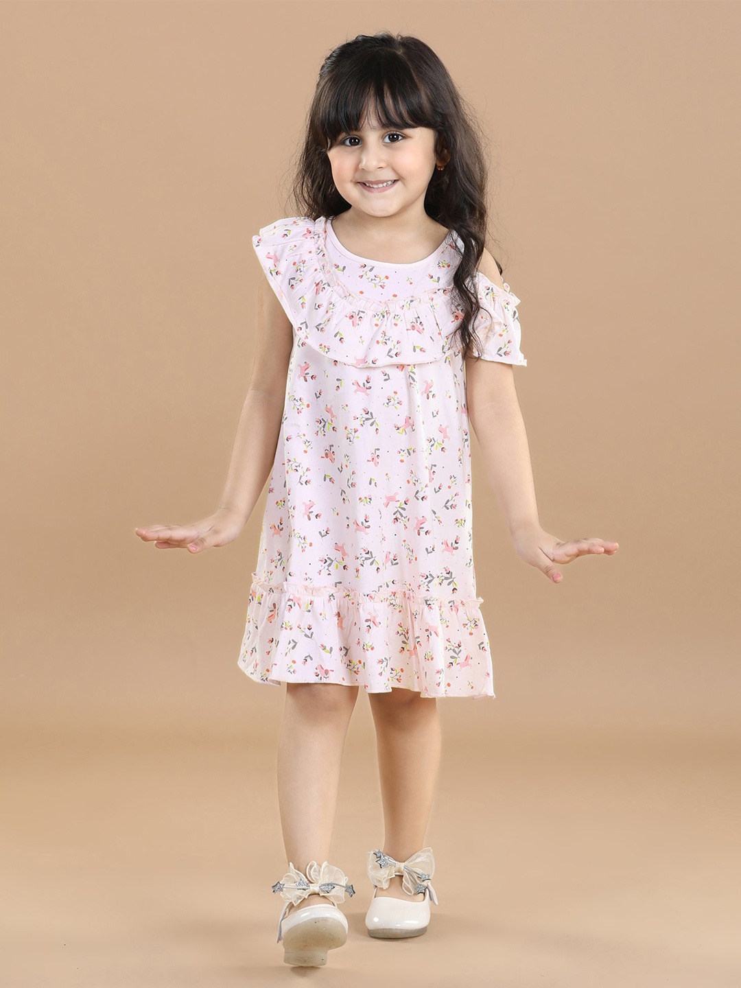 

Hola Bonita Girls Floral Print A-Line Dress, Pink