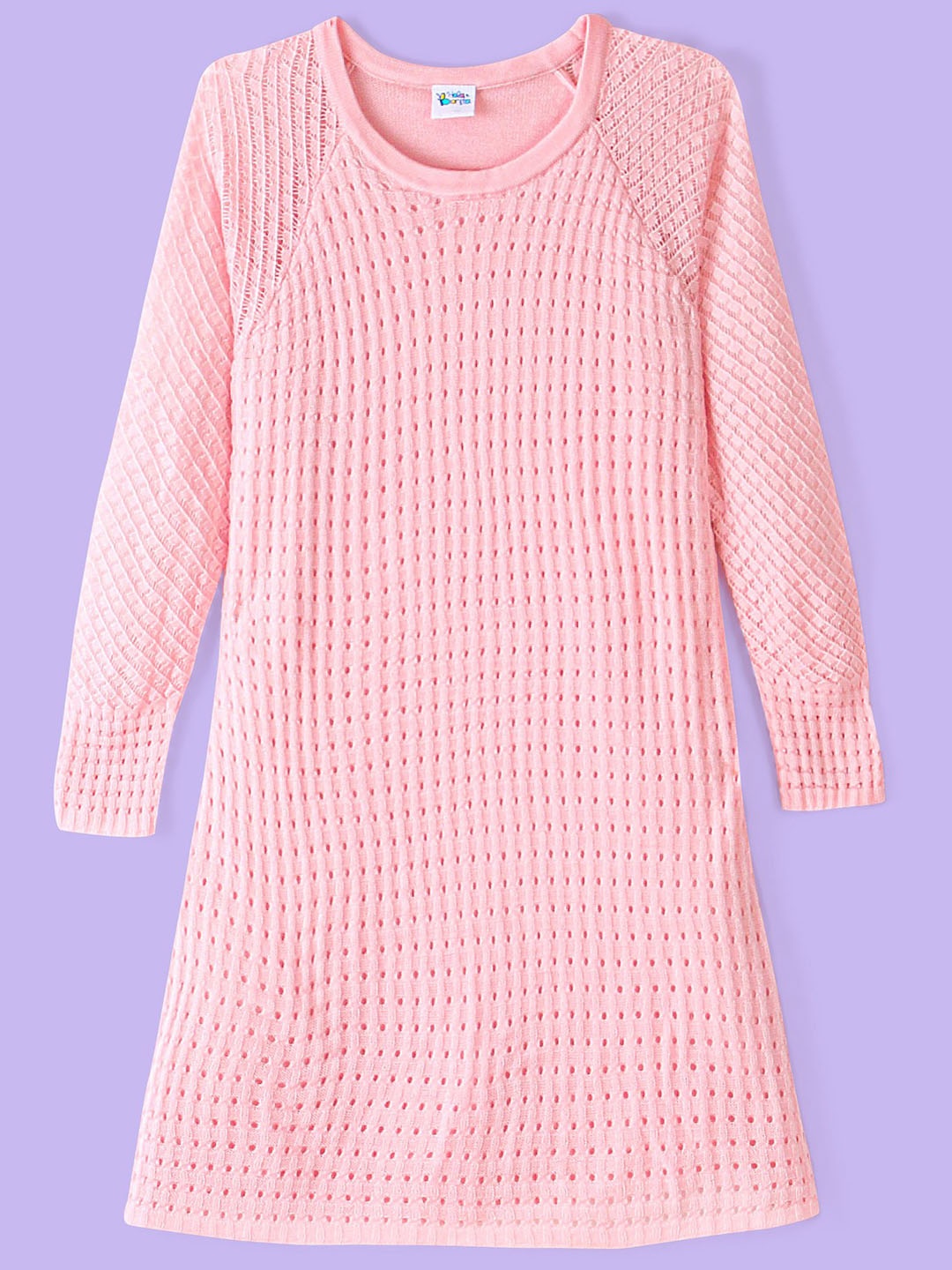 

Hola Bonita Girls Full Sleeves A-Line Dress, Pink