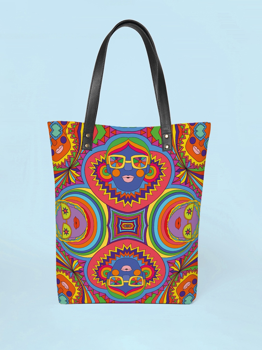 Kalankit Ethnic Motifs Printed Shopper Tote Bag Up to 16 inch, Red