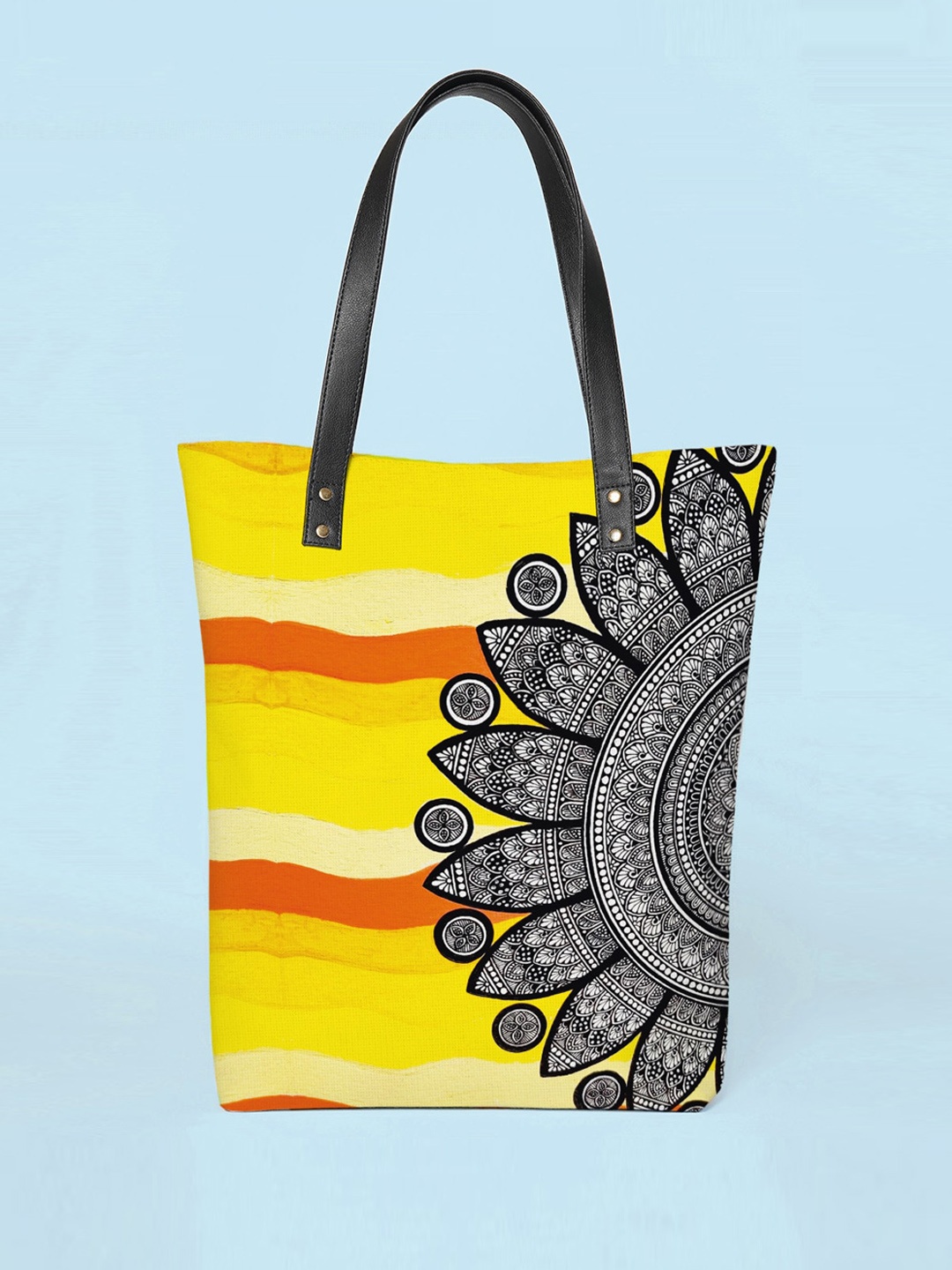 

Kalankit Ethnic Motifs Printed Shopper Tote Bag, Yellow