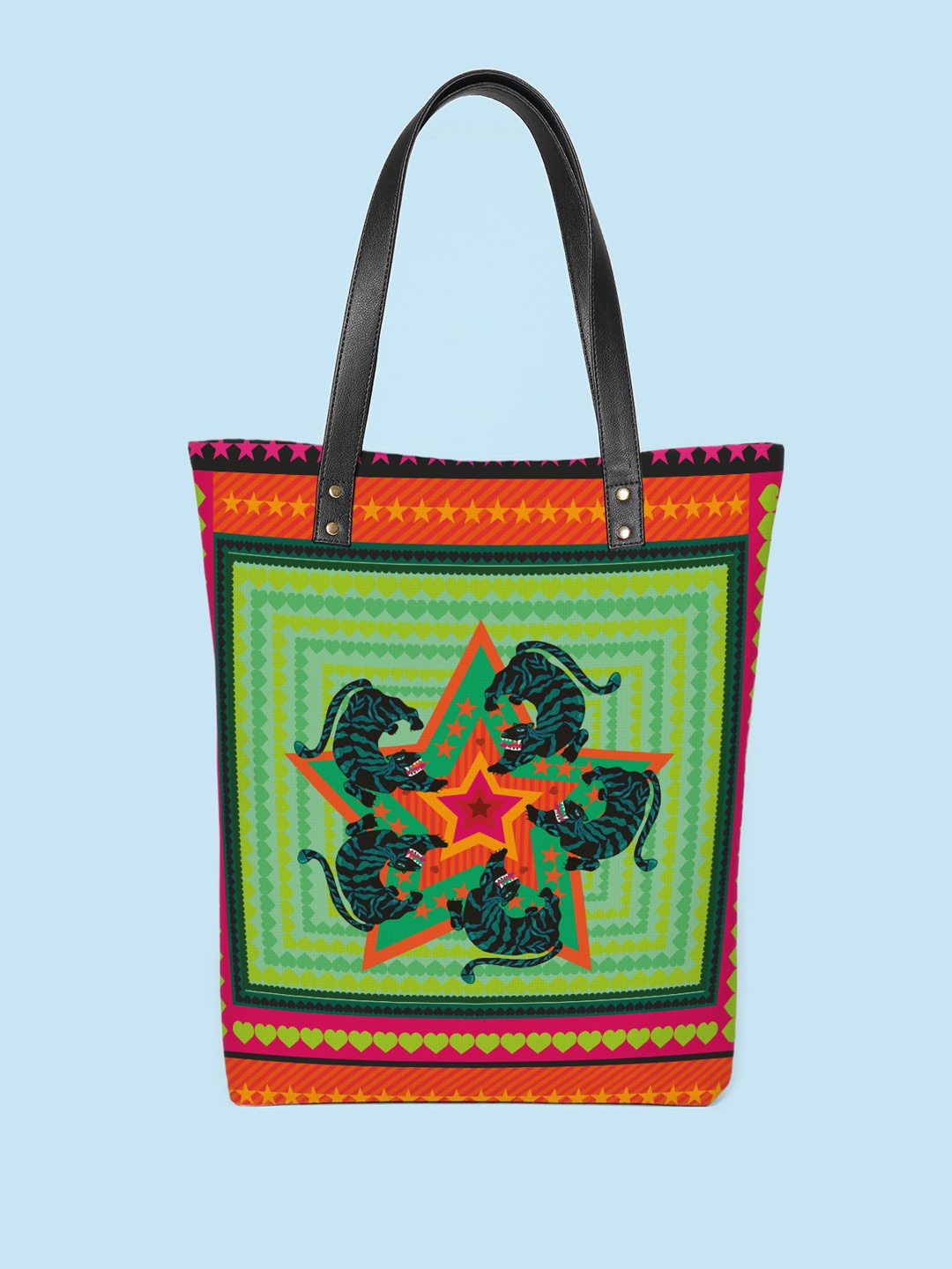 Kalankit Floral Printed Shopper Tote Bag, Green