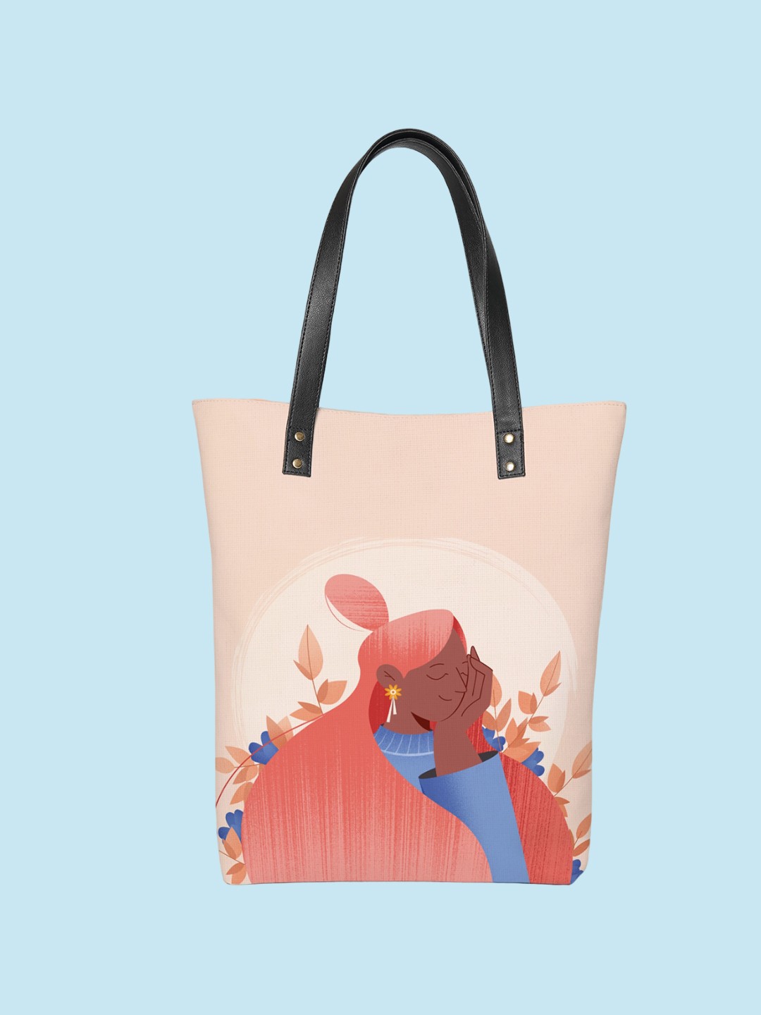 

Kalankit Printed Vegan Leather Shopper Tote Bag, Beige