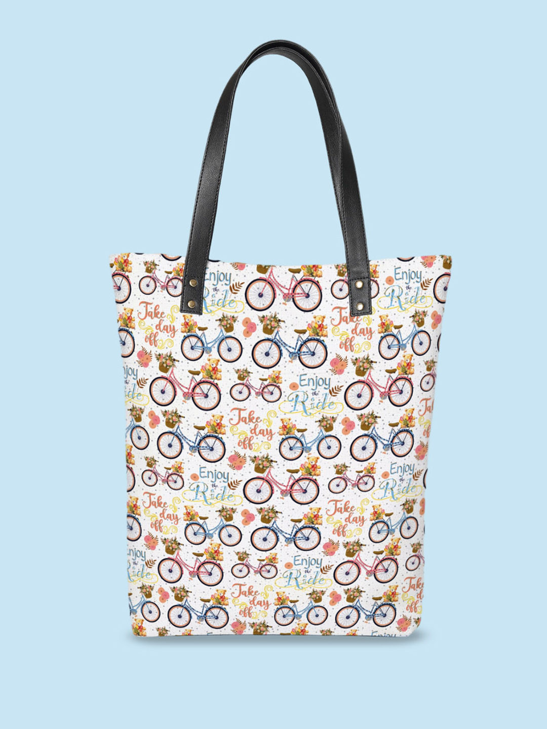 

Kalankit Graphic Printed Shopper Tote Bag, White