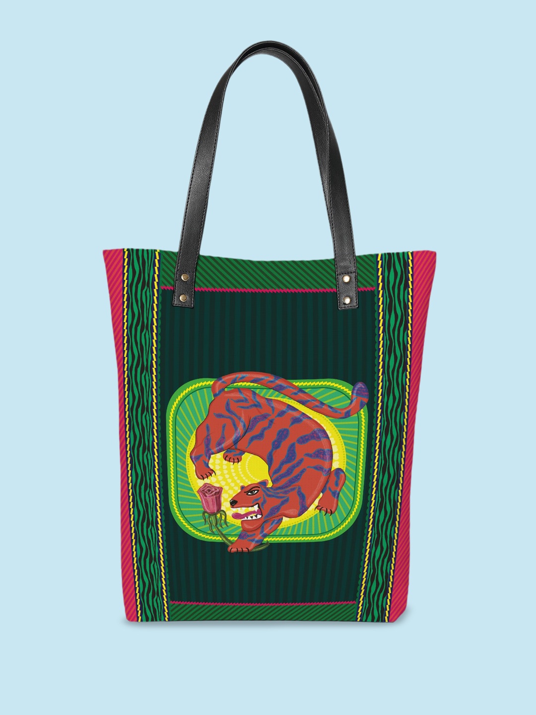 

Kalankit Graphic Printed Oversized Shopper Tote Bag, Green