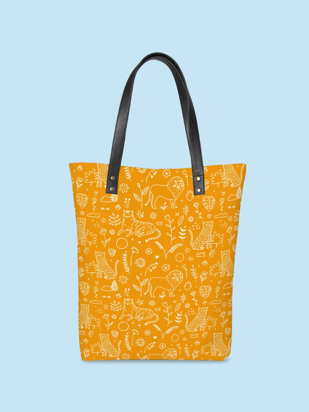 

Kalankit Conversational Printed Shopper Tote Bag Up to 16 inch, Yellow