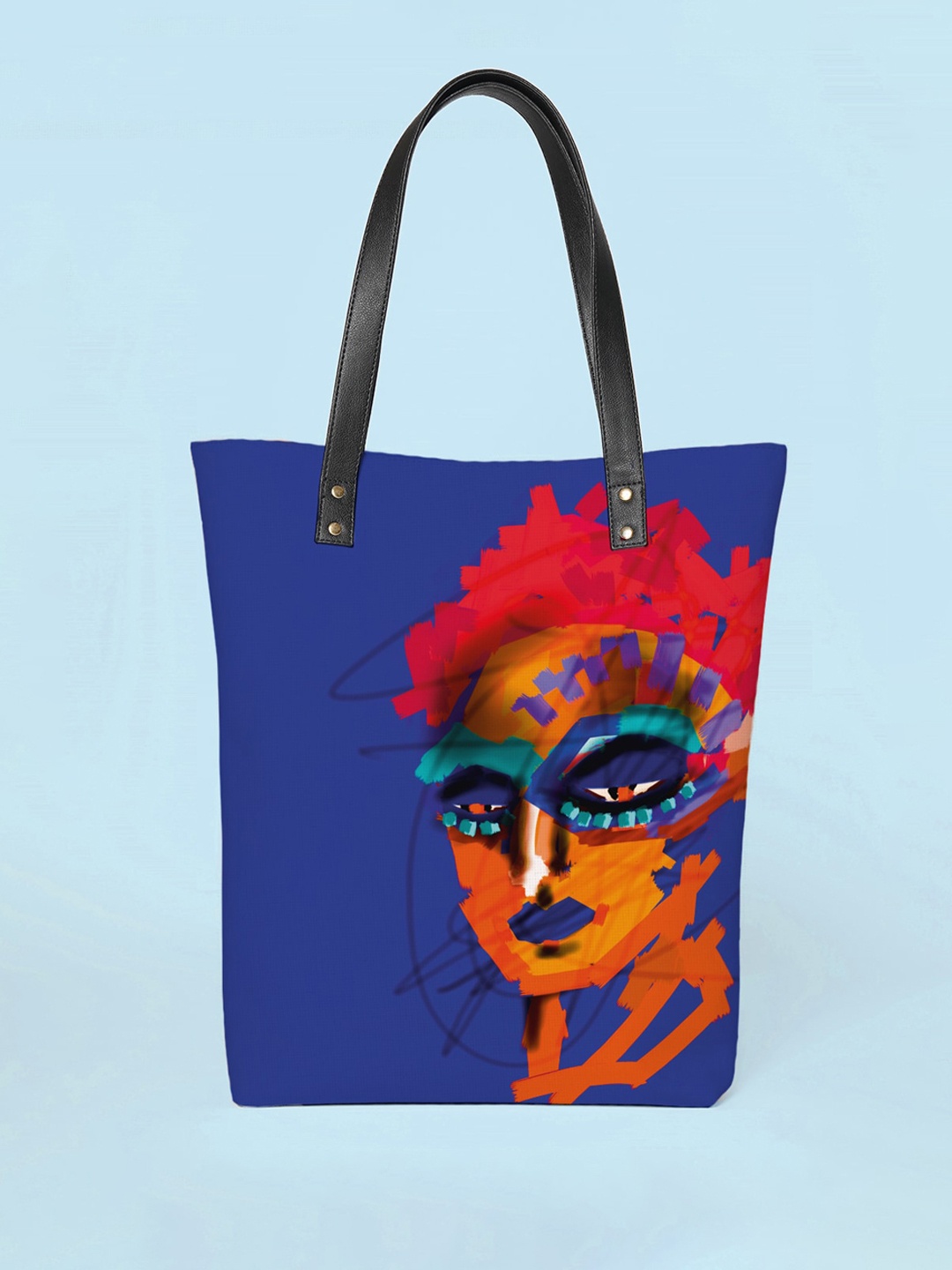 

Kalankit Graphic Printed Shopper Tote Bag Up to 16 inch, Blue