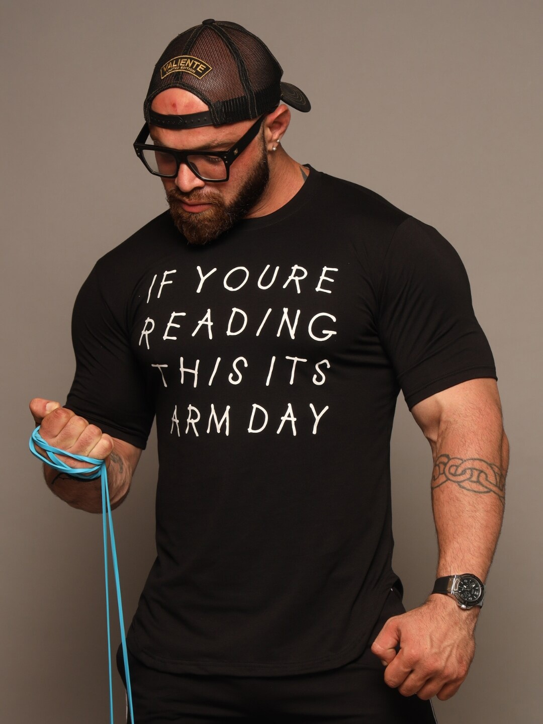 

Muscle Wolves Typography Printed Round Neck Short Sleeves Cotton T-shirt, Black