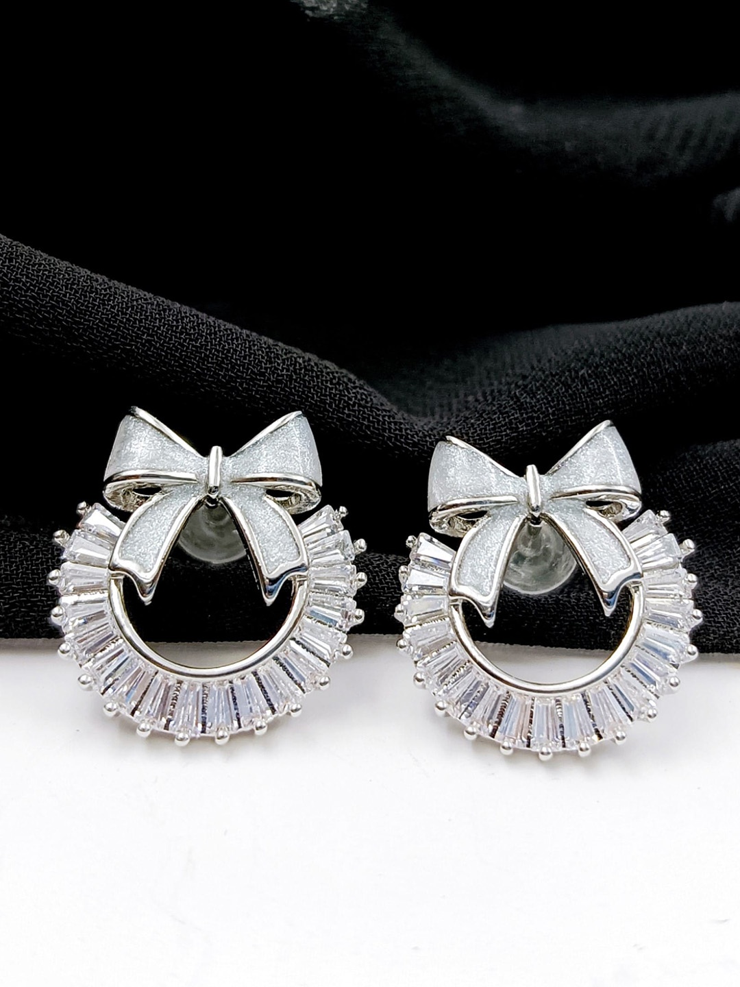

Manikya Silver-Plated Anti Tarnish CZ Studs Earrings