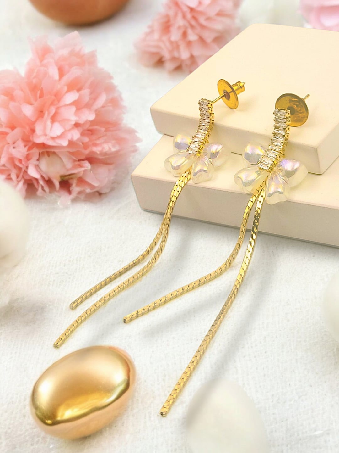 

Manikya Gold-Plated CZ Quirky Shaped Drop Earrings