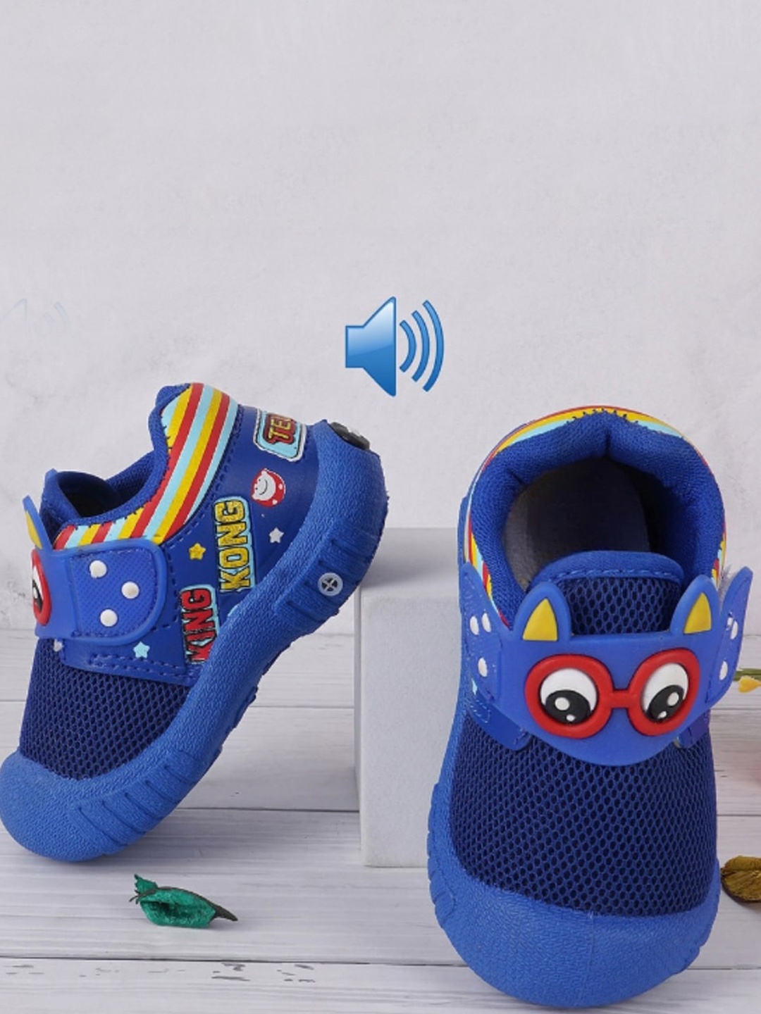 

BAESD Imnfants Printed Lightweight Musical Velcro Sneakers, Blue