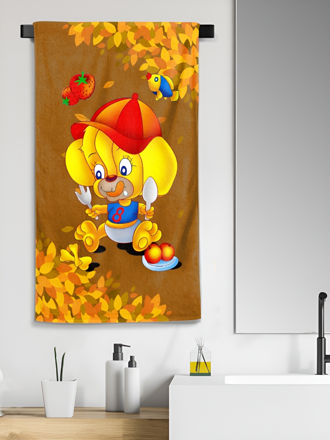 

Aura Brown & Yellow Printed Cotton 300 GSM Bath Towel