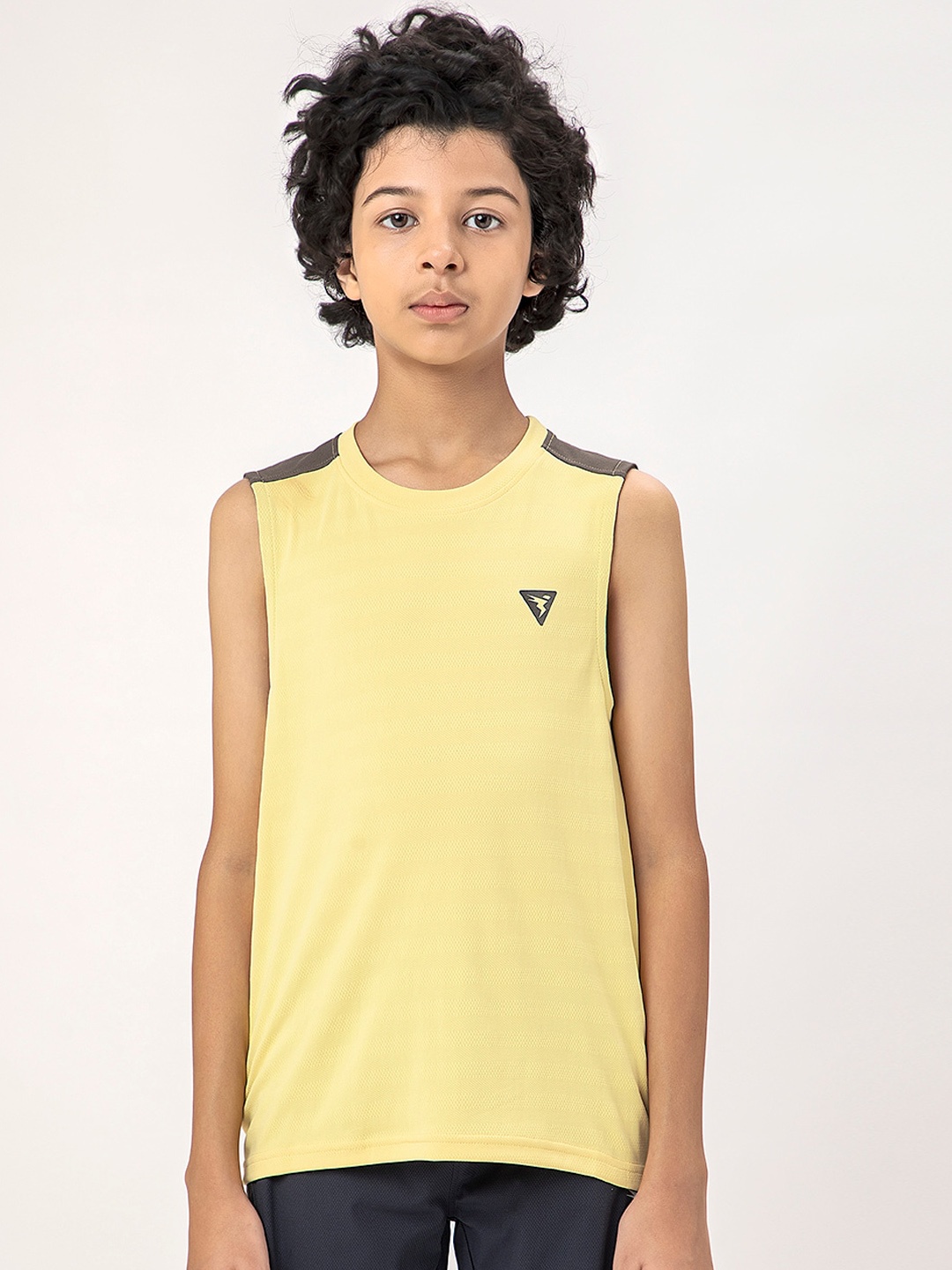 

Technosport Boys Colourblocked Sleeveless Basic Innerwear Vest, Yellow