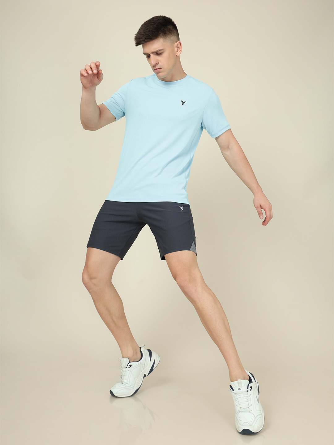 

Technosport Round Neck Antimicrobial Slim Fit Active T-shirt, Blue