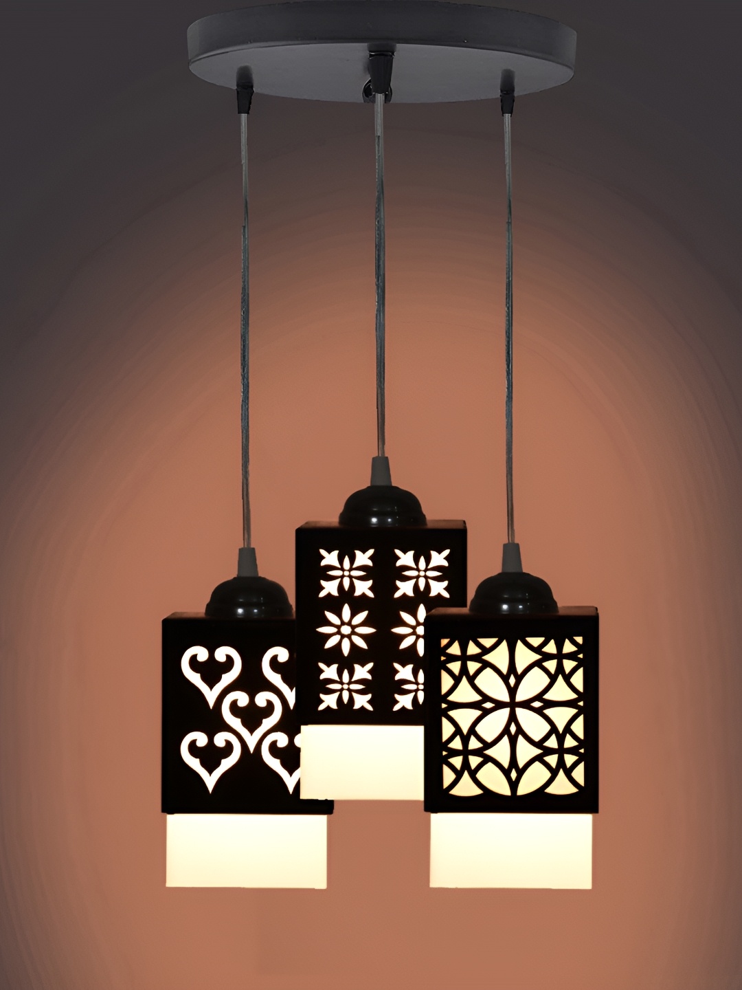 

1ST TIME Black & Cream-Coloured Textured Ceiling Lamp