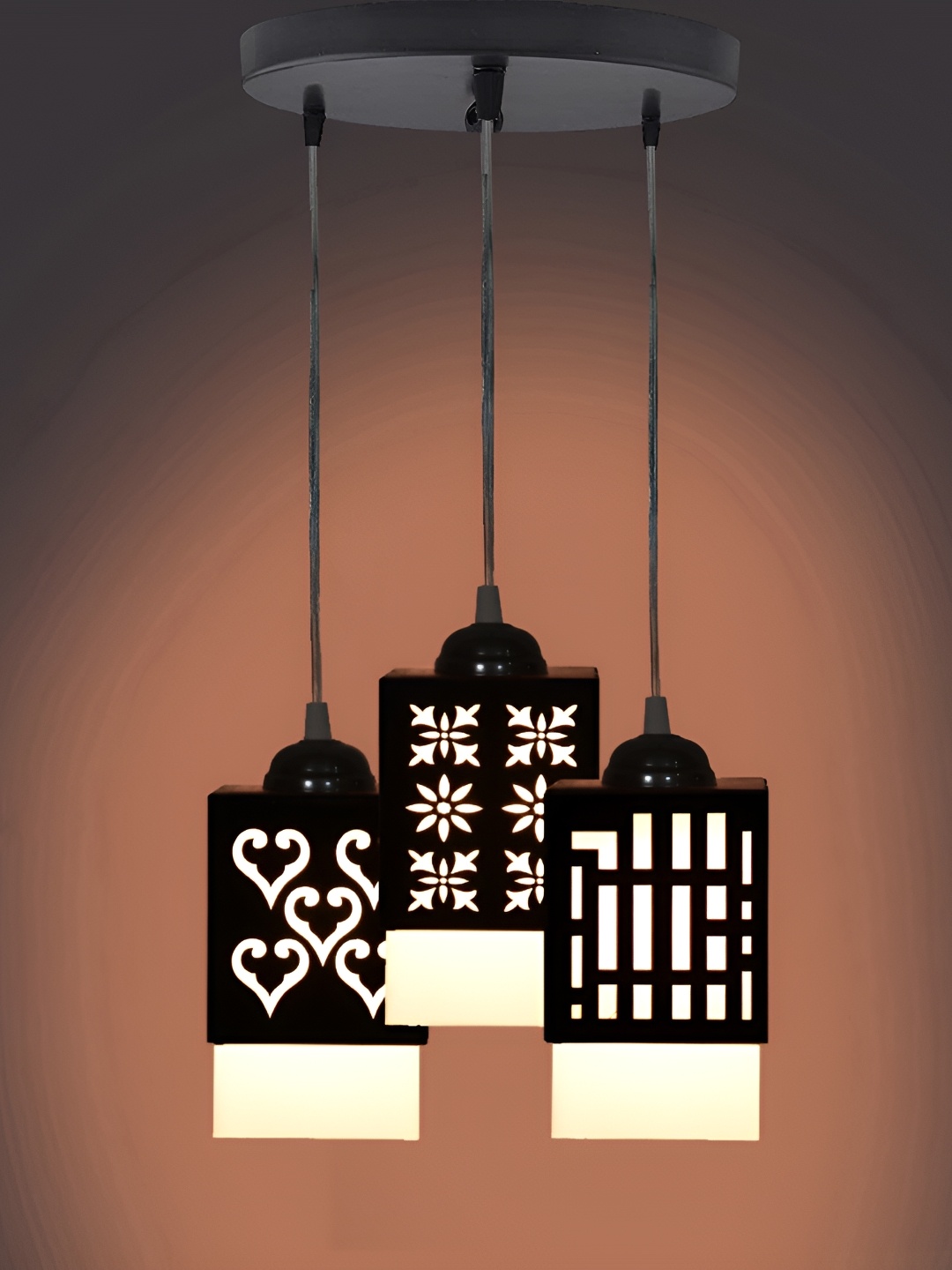 

1ST TIME Black & White Textured Contemporary Ceiling Lamp