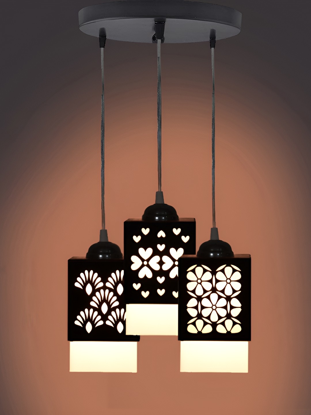 

1ST TIME Black & White Textured Wooden Contemporary Ceiling Lamp
