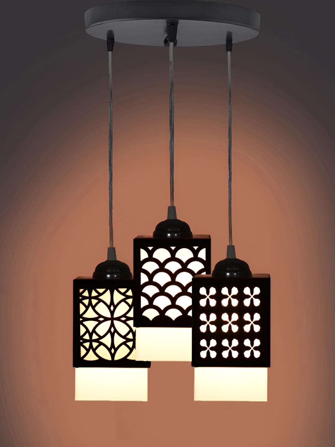 

1ST TIME Black & White Textured Wooden Contemporary Ceiling Lamp