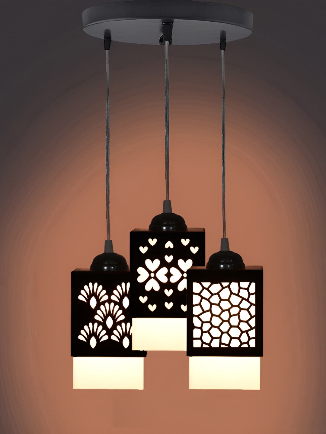 

1ST TIME Black & Grey Textured Wooden Contemporary Ceiling Lamp