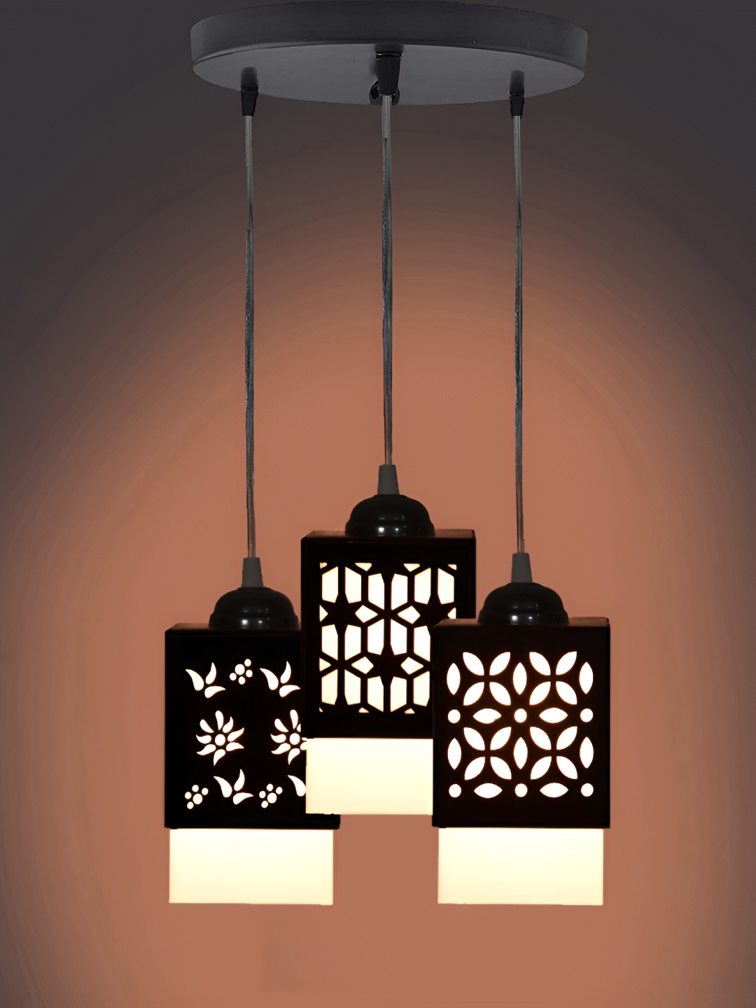 

1ST TIME Black Textured Contemporary Wooden Ceiling Lamp