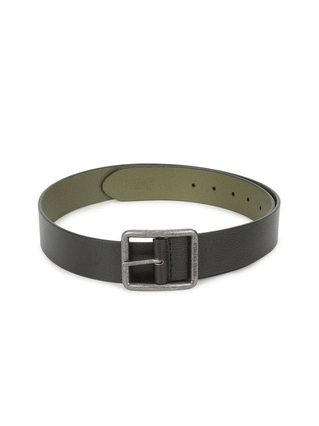 

Royal Enfield Men Leather Reversible Belt, Black