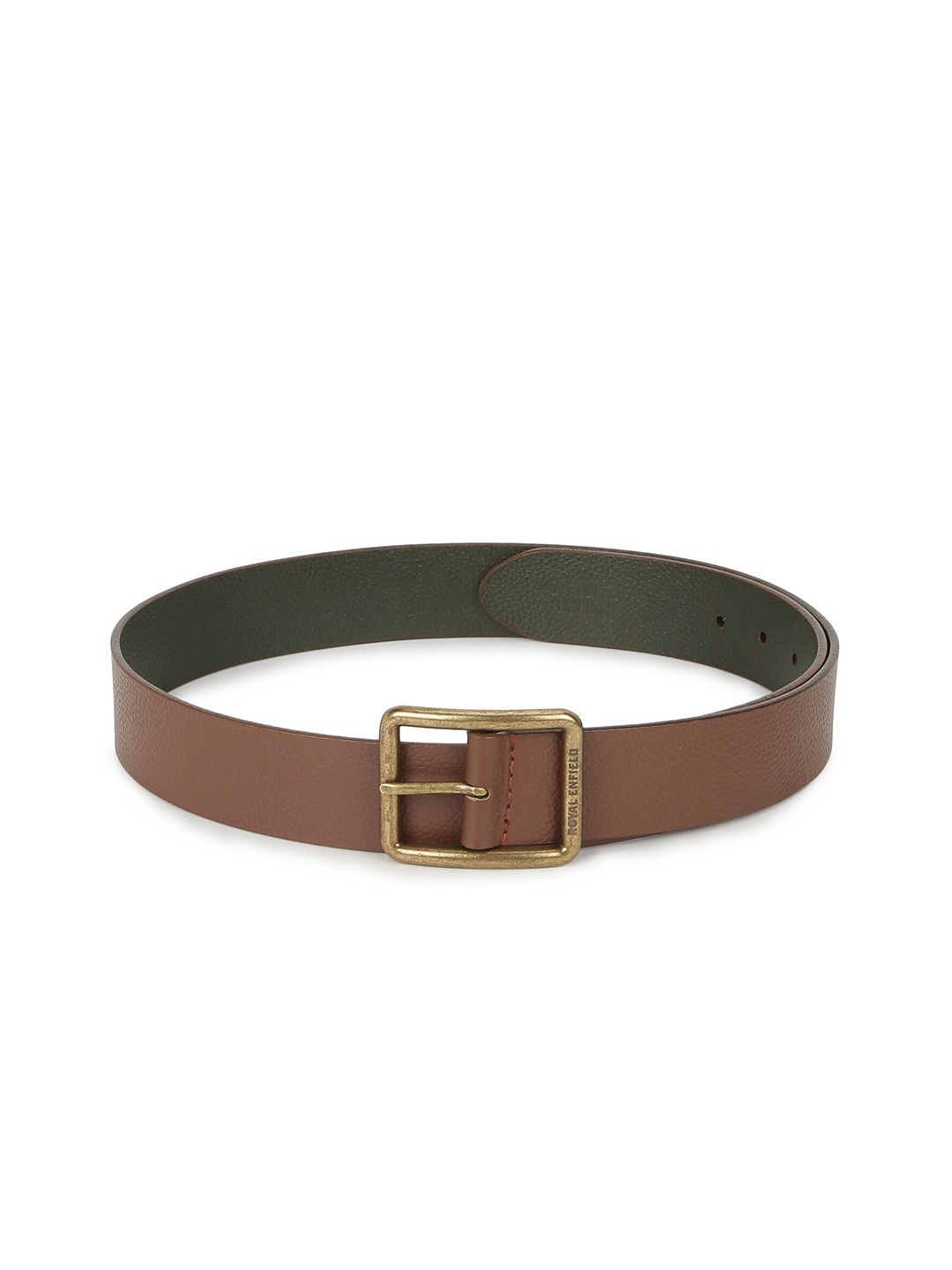 

Royal Enfield Men Leather Reversible Belt, Brown